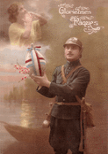 Soldat tenant un &oelig;uf de P&acirc;ques color&eacute;